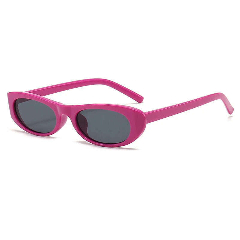 Women's Retro Oval Sunglasses Black Small Frame Fashion Brand Trendy Hot Points Sun Glasses Ladies Star Shades UV400 Eyewear - KIMLUD