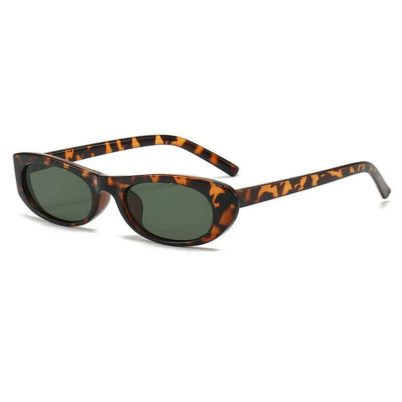 Women's Retro Oval Sunglasses Black Small Frame Fashion Brand Trendy Hot Points Sun Glasses Ladies Star Shades UV400 Eyewear - KIMLUD