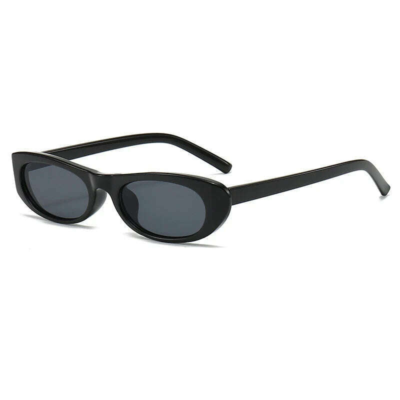 Women's Retro Oval Sunglasses Black Small Frame Fashion Brand Trendy Hot Points Sun Glasses Ladies Star Shades UV400 Eyewear - KIMLUD