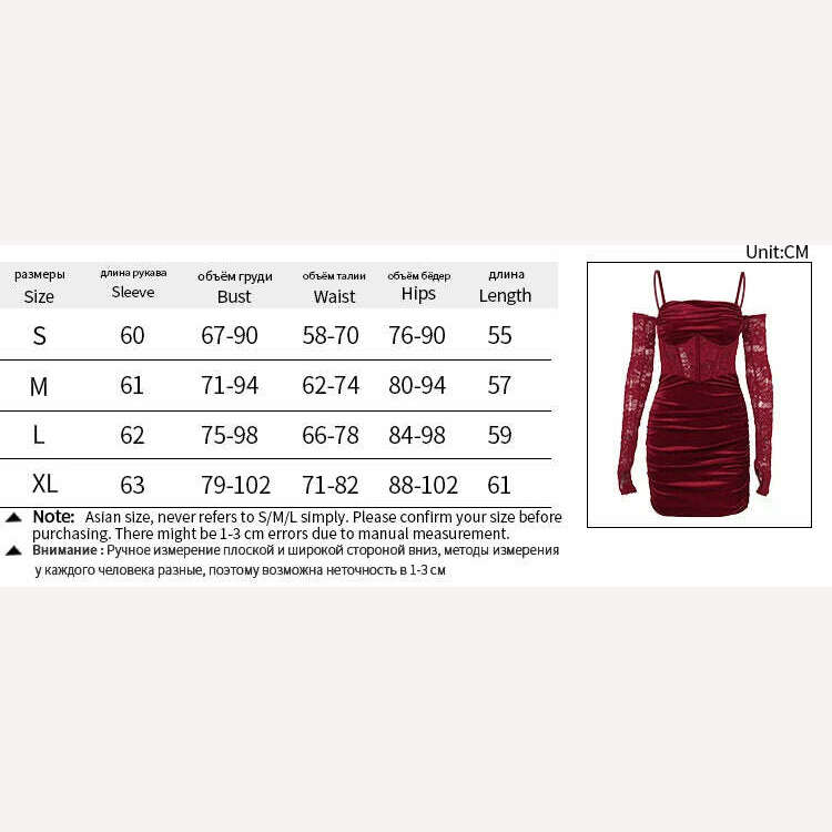 KIMLUD, Women's Sexy Style Christmas New Year's Suede Lace Dress Clip Dress Includes Glove Style Skirt CF23660LL/CF23649GN, KIMLUD Women's Clothes