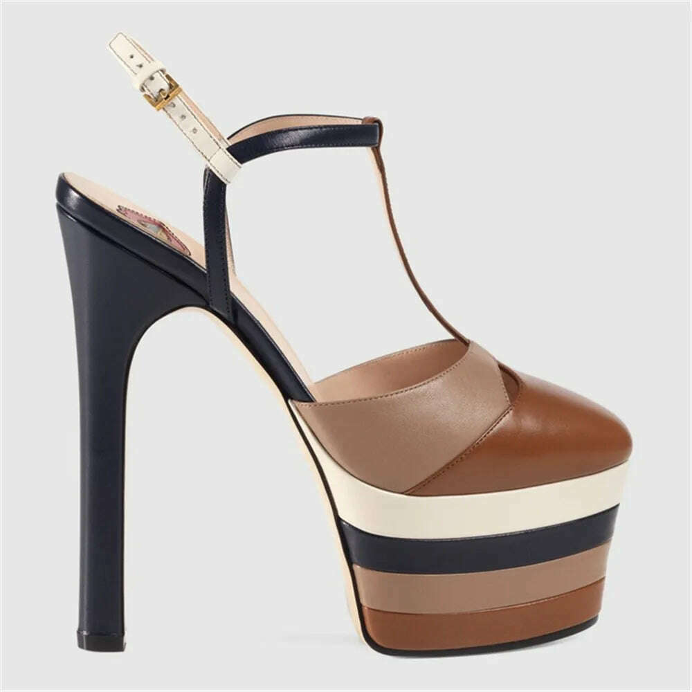 KIMLUD, Women's Summer New Brand Thick Sole Sandals Ultra High Heel Platforms Fashion Party Wedding Women's Single Shoes, KIMLUD Womens Clothes
