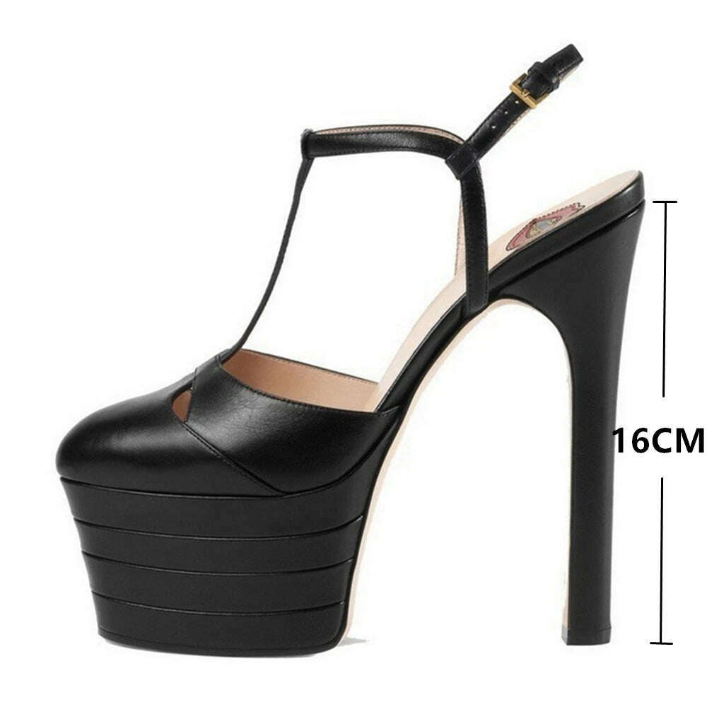 Women's Summer New Brand Thick Sole Sandals Ultra High Heel Platforms Fashion Party Wedding Women's Single Shoes, KIMLUD Women's Clothes