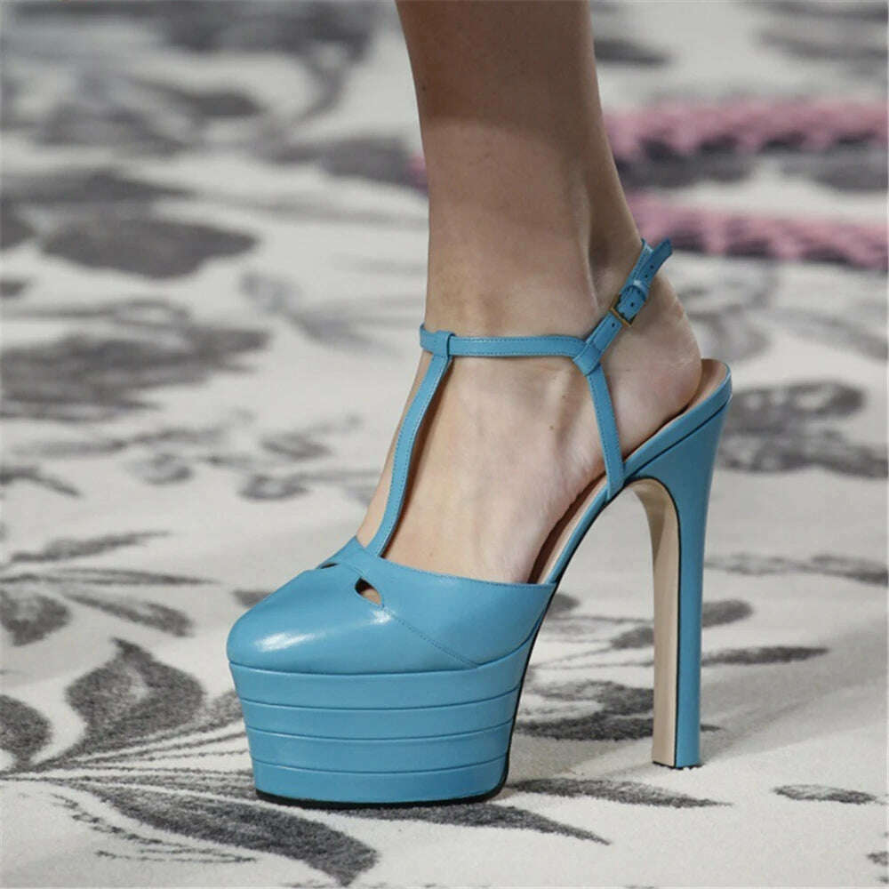 KIMLUD, Women's Summer New Brand Thick Sole Sandals Ultra High Heel Platforms Fashion Party Wedding Women's Single Shoes, KIMLUD Womens ClothesKIMLUD, Women's Summer New Brand Thick Sole Sandals Ultra High Heel Platforms Fashion Party Wedding Women's Single Shoes, blue sky / 4, KIMLUD APPAREL - Womens Clothes