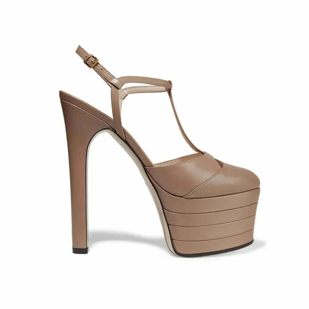 KIMLUD, Women's Summer New Brand Thick Sole Sandals Ultra High Heel Platforms Fashion Party Wedding Women's Single Shoes, KIMLUD Womens Clothes