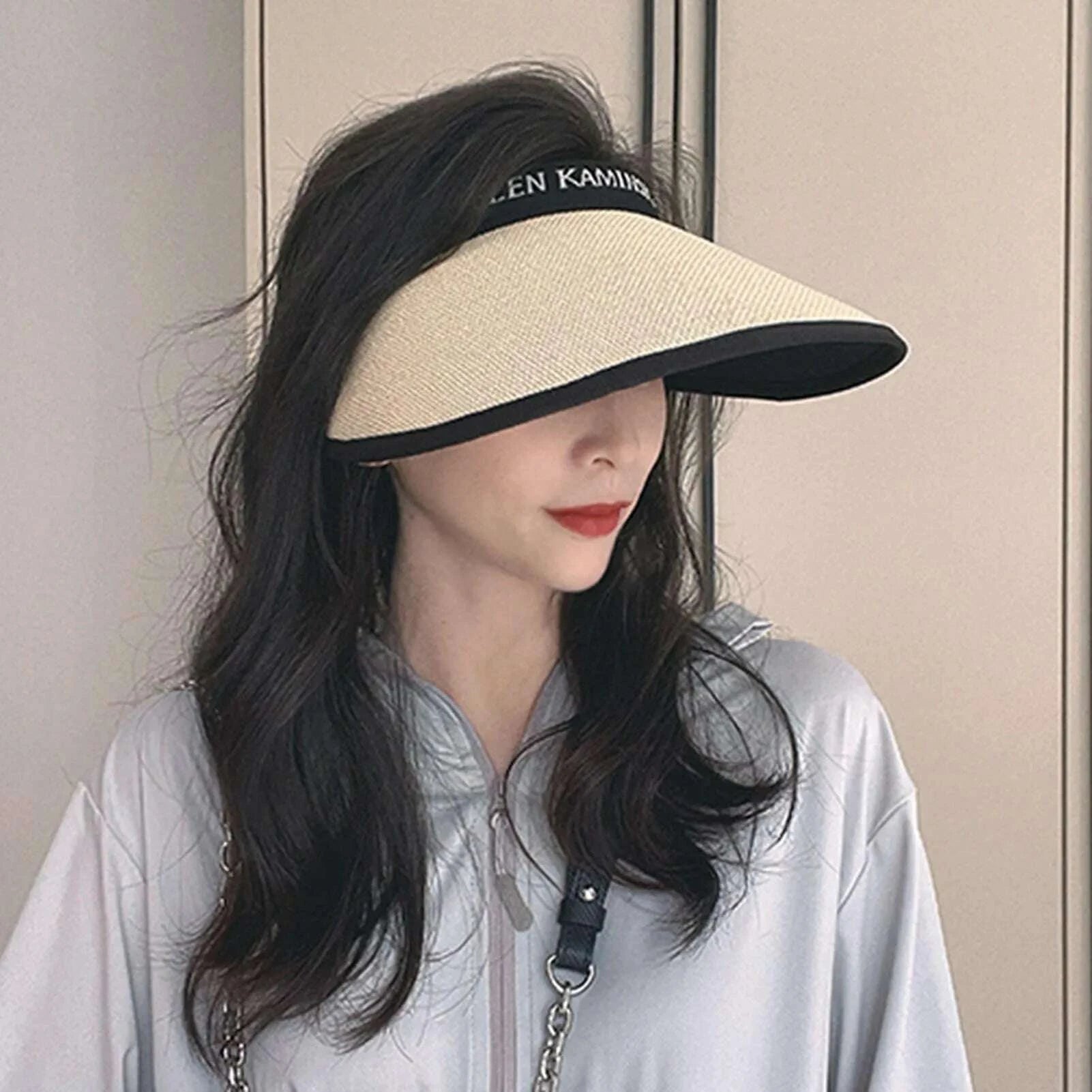 Women's Sunshade Hat Wide Brim Traveling Beach Sun Visor Hat Casual Breathable Sunshade Hat Women Summer Decor