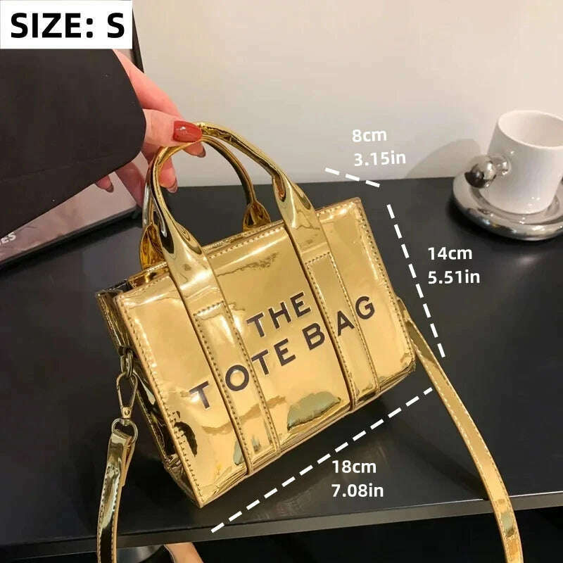 KIMLUD, Women's Tote Bag 2023 New Popular Bright Face Small Shoulder Bag Letter Printing Handbag Fashion One Shoulder Crossbody Bag, KIMLUD Women's Clothes