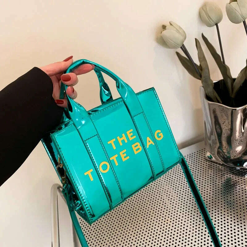 KIMLUD, Women's Tote Bag 2023 New Popular Bright Face Small Shoulder Bag Letter Printing Handbag Fashion One Shoulder Crossbody Bag, green, KIMLUD APPAREL - Womens Clothes