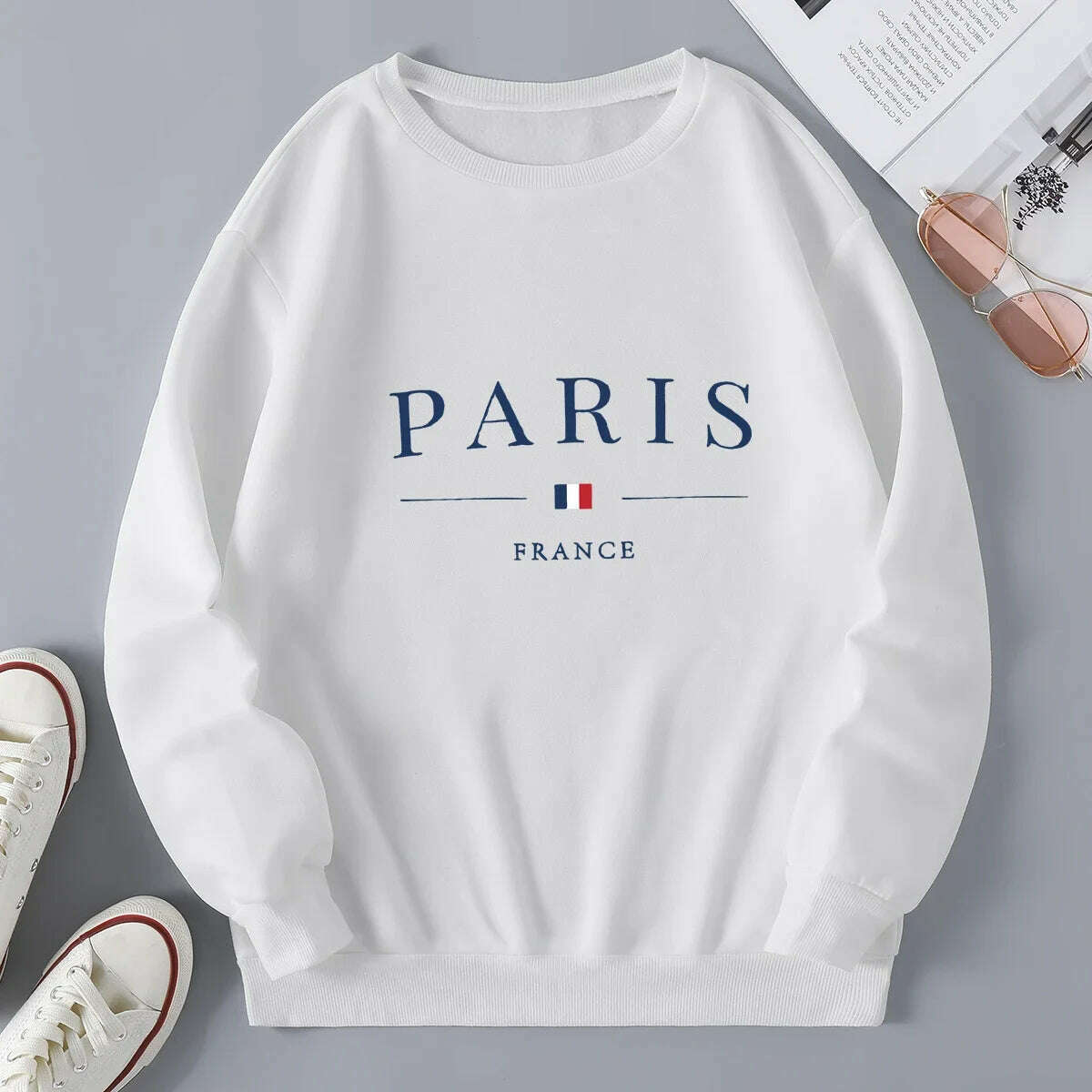 Womens Tracksuit O Neck Fashion Casual Printing Sweatshirt Lady High Quality Simplicity Popular Street sportswear BlackWhiteTops - KIMLUD