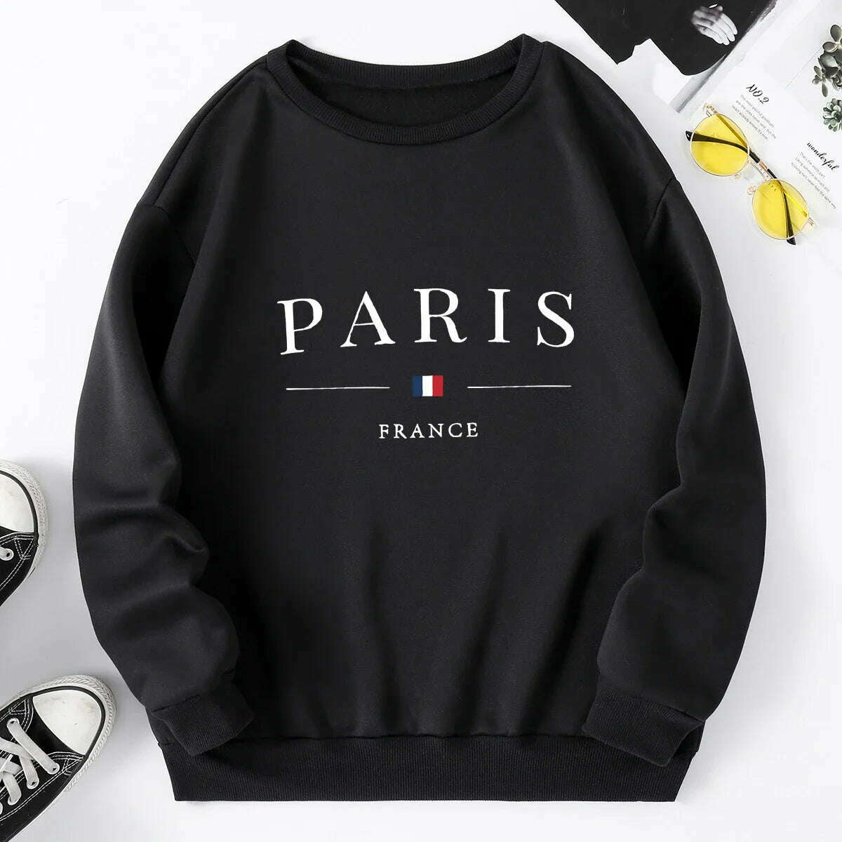 Womens Tracksuit O Neck Fashion Casual Printing Sweatshirt Lady High Quality Simplicity Popular Street sportswear BlackWhiteTops - KIMLUD