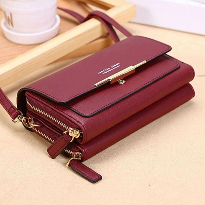 KIMLUD, Women's Wallet Korean Handbag Multi Card Large Capacity Casual Shoulder Bag Mobile Phone Packet Fashion New Style, KIMLUD Womens Clothes