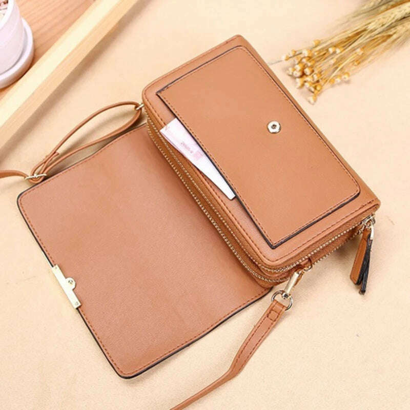 KIMLUD, Women's Wallet Korean Handbag Multi Card Large Capacity Casual Shoulder Bag Mobile Phone Packet Fashion New Style, KIMLUD Women's Clothes