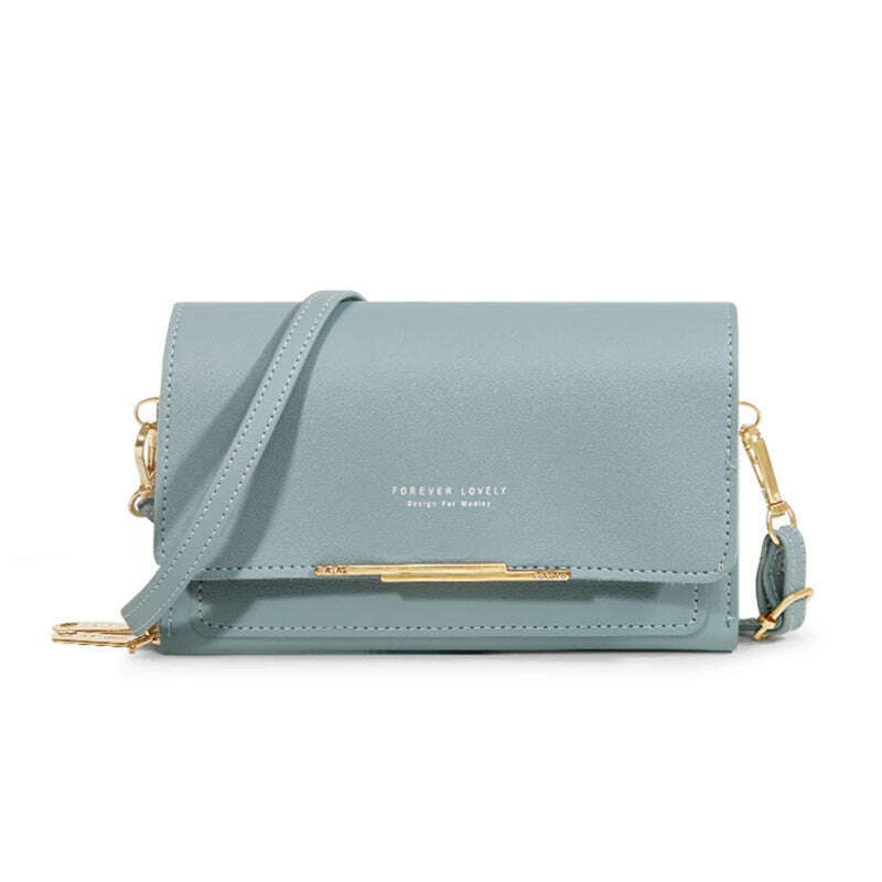 KIMLUD, Women's Wallet Korean Handbag Multi Card Large Capacity Casual Shoulder Bag Mobile Phone Packet Fashion New Style, sky blue, KIMLUD Women's Clothes