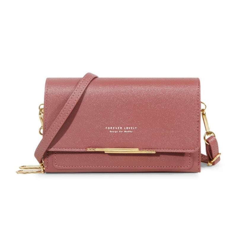 KIMLUD, Women's Wallet Korean Handbag Multi Card Large Capacity Casual Shoulder Bag Mobile Phone Packet Fashion New Style, deep pink, KIMLUD Women's Clothes