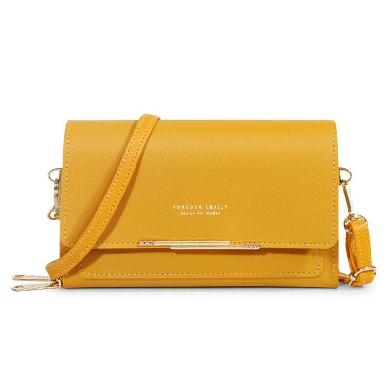 KIMLUD, Women's Wallet Korean Handbag Multi Card Large Capacity Casual Shoulder Bag Mobile Phone Packet Fashion New Style, yellow, KIMLUD Womens Clothes