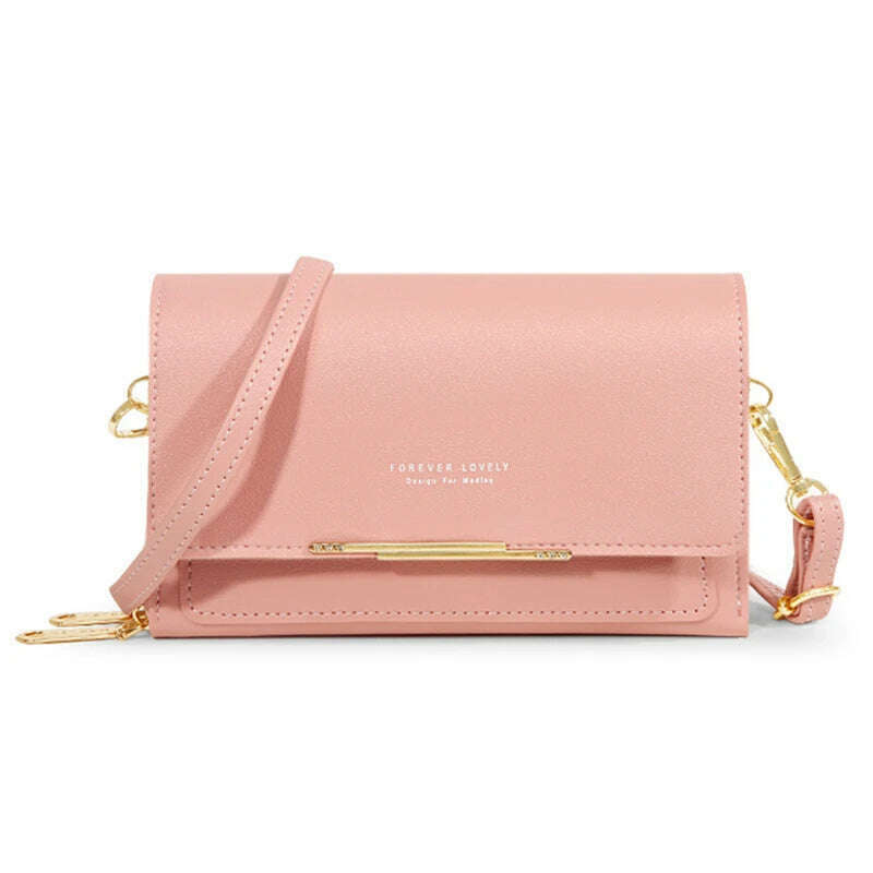 KIMLUD, Women's Wallet Korean Handbag Multi Card Large Capacity Casual Shoulder Bag Mobile Phone Packet Fashion New Style, pink, KIMLUD Women's Clothes
