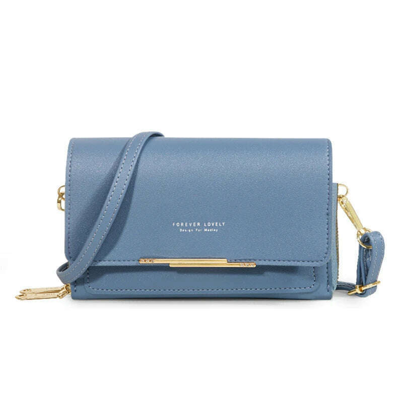 KIMLUD, Women's Wallet Korean Handbag Multi Card Large Capacity Casual Shoulder Bag Mobile Phone Packet Fashion New Style, blue, KIMLUD Women's Clothes