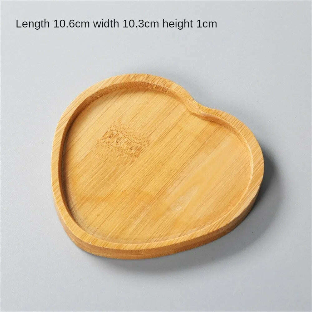 KIMLUD, Wooden Bamboo Multi -size Tea Coaster Cushion Pad Multi -sized DIY Coasters Heart -shaped Elliptical Hexagonal Rectangular, 03, KIMLUD Womens Clothes
