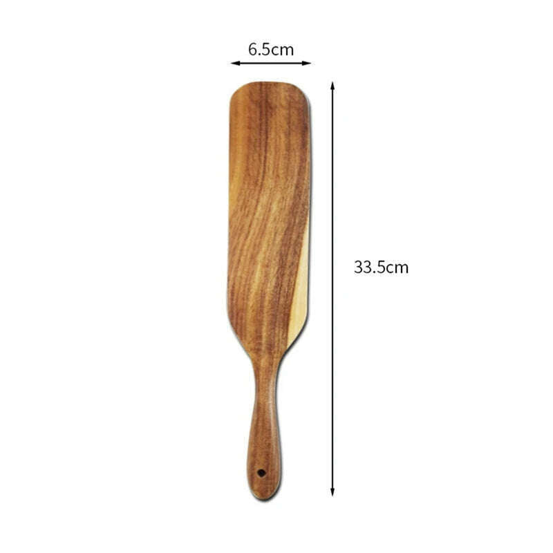 KIMLUD, Wooden Spatula Rice Spoon Non-Stick Cookware For Cooking Pan Kitchen Cooking Tool Frying Steak Sauce Shovel, C4, KIMLUD Womens Clothes