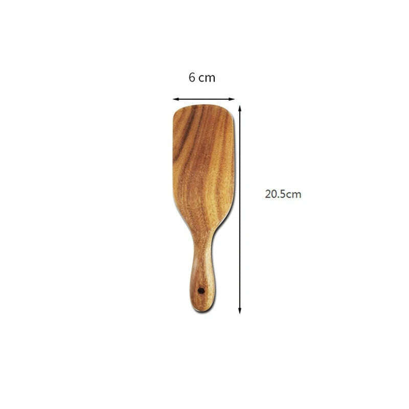 KIMLUD, Wooden Spatula Rice Spoon Non-Stick Cookware For Cooking Pan Kitchen Cooking Tool Frying Steak Sauce Shovel, C1, KIMLUD Womens Clothes
