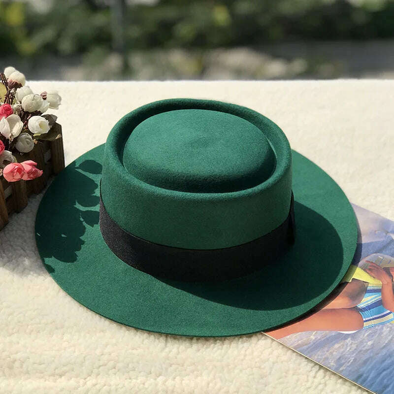wool fedora for women men fedoras lady hat two toned felt church hat unisex bowknot jazz hat for men and women wholesale price - KIMLUD