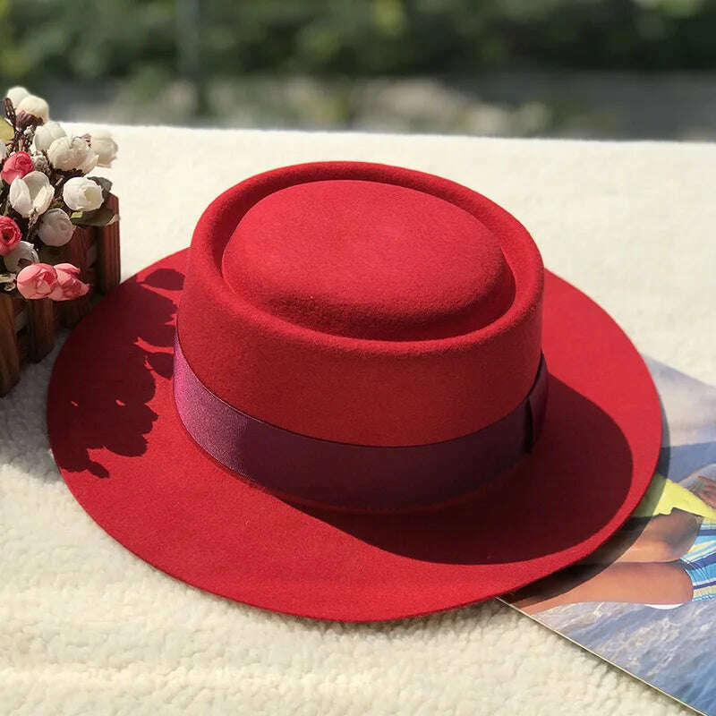 wool fedora for women men fedoras lady hat two toned felt church hat unisex bowknot jazz hat for men and women wholesale price - KIMLUD