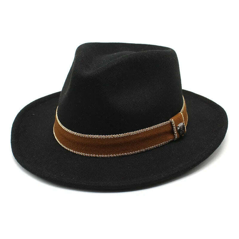 KIMLUD, wool fedora for women men fedoras lady hat two toned felt church hat unisex  bowknot  jazz hat for men and women wholesale price, 18 / 55-58cm, KIMLUD Womens Clothes
