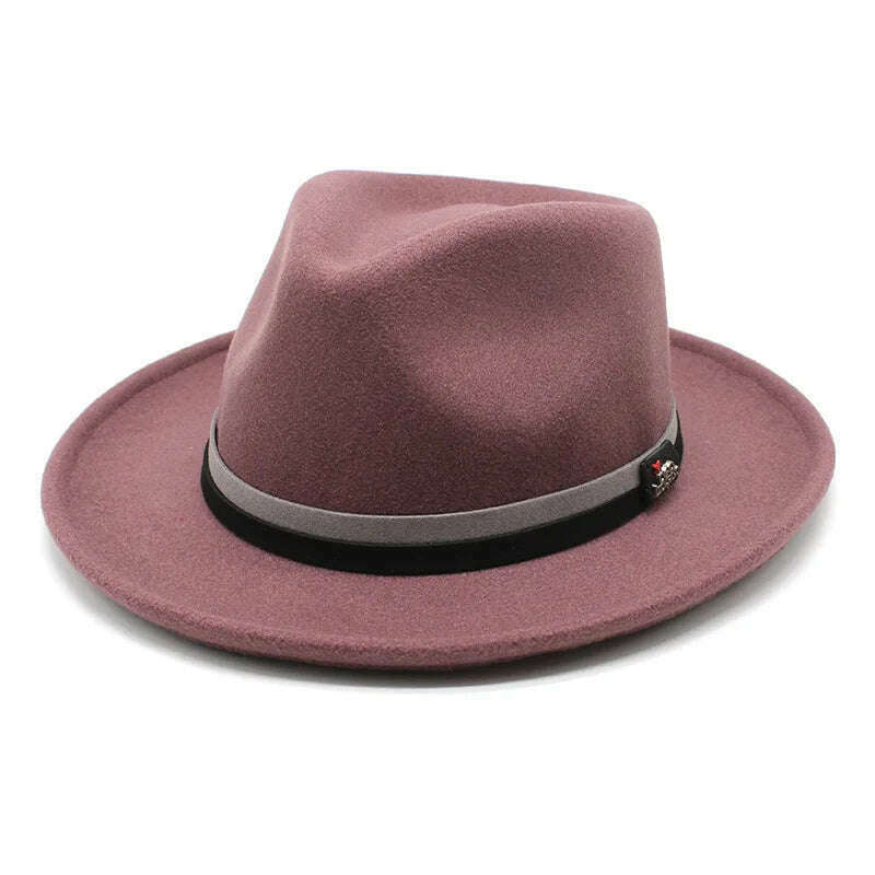 KIMLUD, wool fedora for women men fedoras lady hat two toned felt church hat unisex  bowknot  jazz hat for men and women wholesale price, 19 / 55-58cm, KIMLUD Womens Clothes