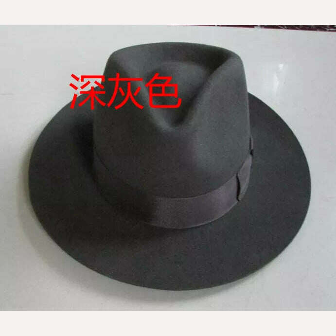 Wool Fedora Hat Unisex Felt Fedoras Hats Adult Fashion Trilby Hats Popular Headwear Wool Fedora Trilby Hats Man&#39;s Cap B-8130 - KIMLUD