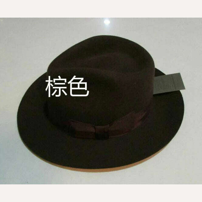 Wool Fedora Hat Unisex Felt Fedoras Hats Adult Fashion Trilby Hats Popular Headwear Wool Fedora Trilby Hats Man&#39;s Cap B-8130 - KIMLUD
