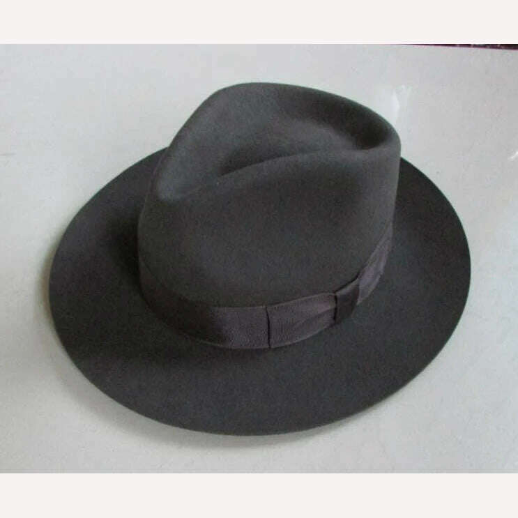 KIMLUD, Wool Fedora Hat Unisex Felt Fedoras Hats Adult Fashion Trilby Hats Popular Headwear Wool Fedora Trilby Hats Man&#39;s Cap  B-8130, KIMLUD Womens Clothes
