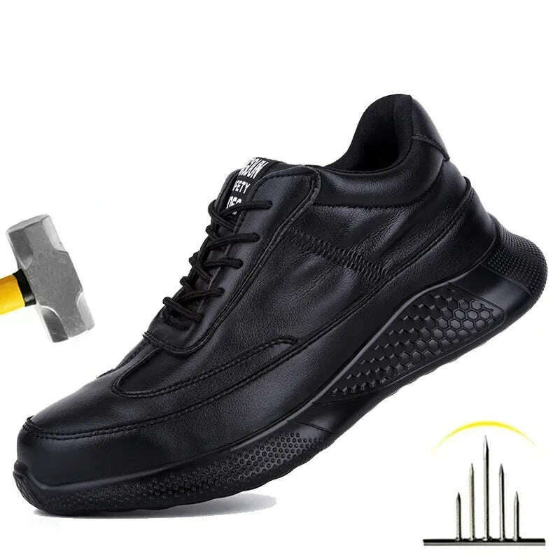 Work Safety Shoes Men Lightweight Breathable Soft Comfortable Indestructible Steel Toe Stab-Resistant Wearable Security Boots - KIMLUD