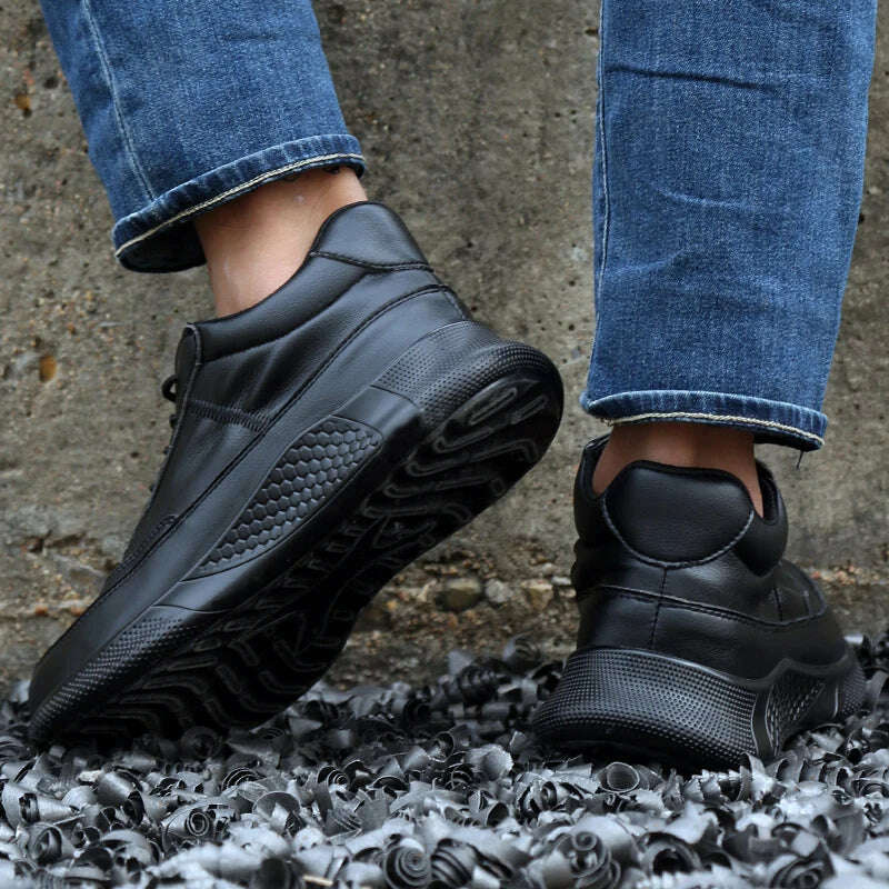 Work Safety Shoes Men Lightweight Breathable Soft Comfortable Indestructible Steel Toe Stab-Resistant Wearable Security Boots - KIMLUD