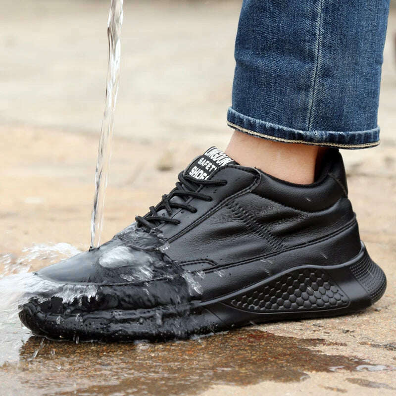 Work Safety Shoes Men Lightweight Breathable Soft Comfortable Indestructible Steel Toe Stab-Resistant Wearable Security Boots - KIMLUD
