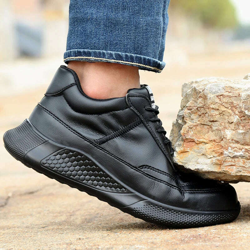 Work Safety Shoes Men Lightweight Breathable Soft Comfortable Indestructible Steel Toe Stab-Resistant Wearable Security Boots - KIMLUD