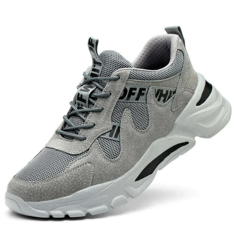Work Safety Shoes Men Lightweight Breathable Soft Comfortable Indestructible Steel Toe Stab-Resistant Wearable Security Boots - KIMLUD