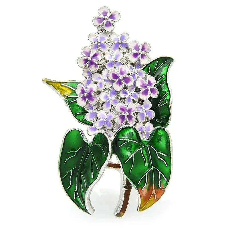 KIMLUD, Wuli&baby Enamel Lilac Flower Brooches Beauty Spring 4-color Clove Flower Party Office Brooch Pins Gifts, purple, KIMLUD Womens Clothes