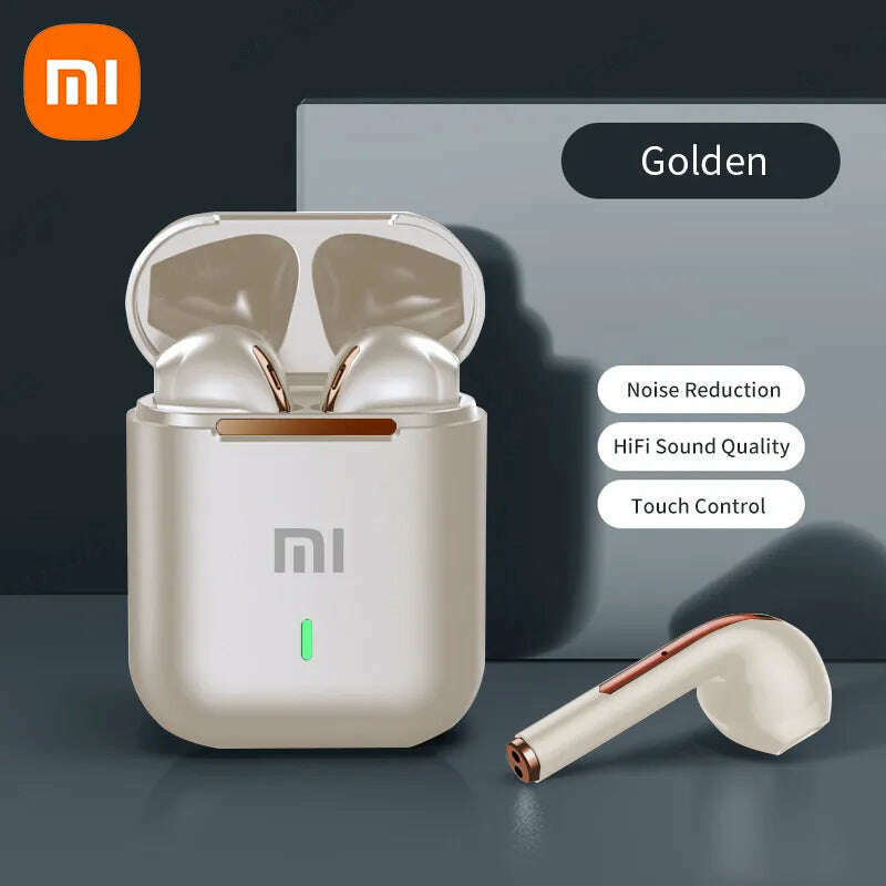 KIMLUD, Xiaomi Earbuds True Wireless Earphone Noise Cancelling Update Bluetooth 5.3 Headset HD Music Headphone In-Ear Handsfree With Mic, Golden, KIMLUD APPAREL - Womens Clothes