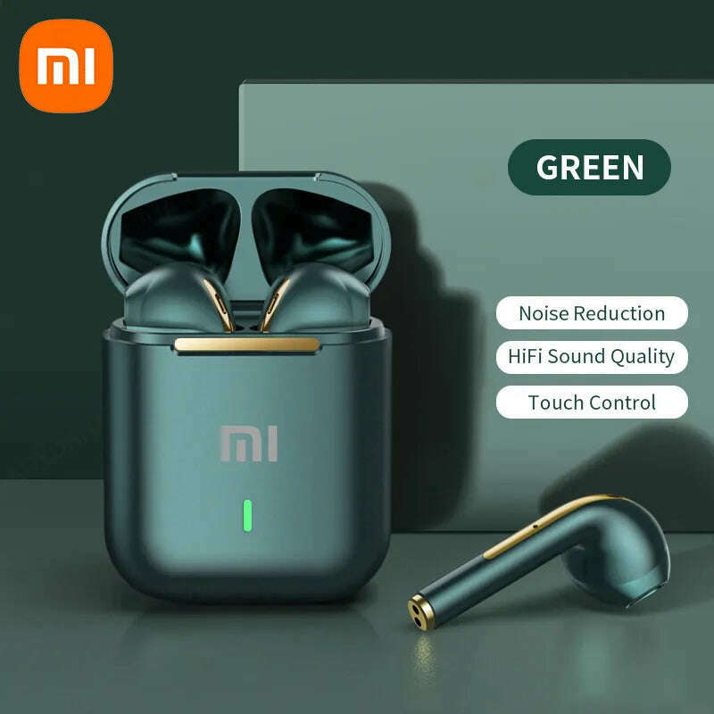 KIMLUD, Xiaomi Earbuds True Wireless Earphone Noise Cancelling Update Bluetooth 5.3 Headset HD Music Headphone In-Ear Handsfree With Mic, green, KIMLUD Womens Clothes