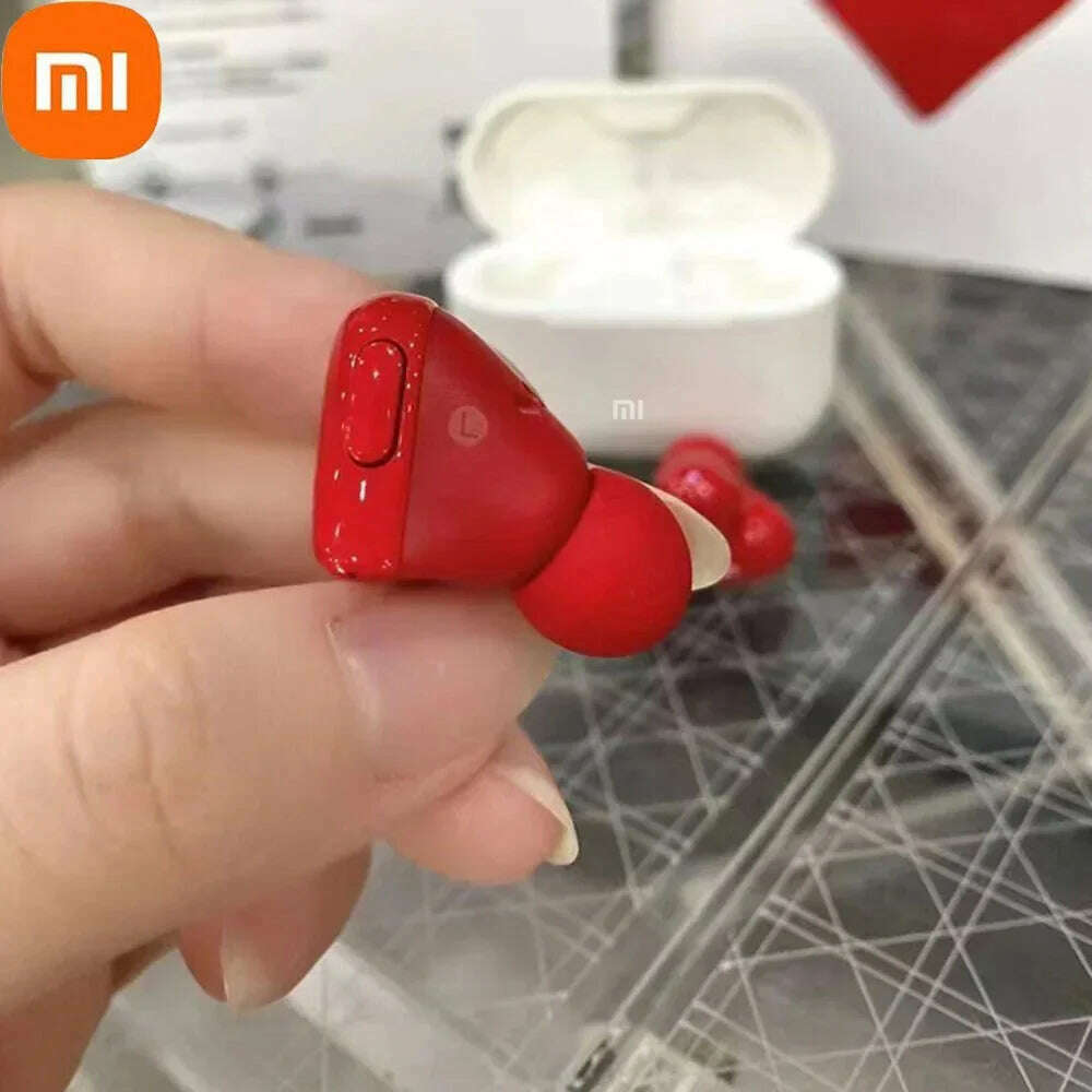 KIMLUD, XIAOMI Heart Shape Wireless Earphones TWS Earbuds Bluetooth-compatible Headset Women Fashion Gaming Student Headphones Girl Gift, KIMLUD Womens Clothes