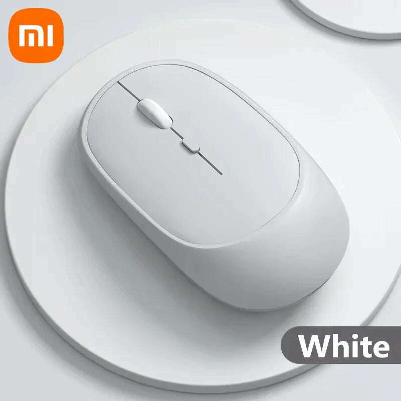 KIMLUD, Xiaomi Wireless Mouse Bluetooth-compatible 2.4G Silent Mice Adjustable DPI Ergonomic Design USB Rechargeable Gaming Office Mouse, White, KIMLUD APPAREL - Womens Clothes