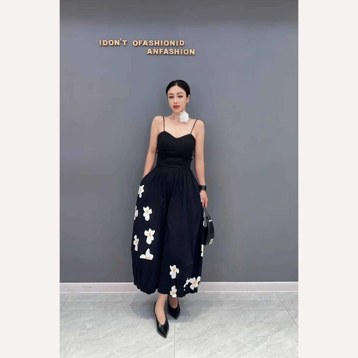 KIMLUD, XITAO Casual Print Ankle-length Pants Appear Thin All-match Women 2023 Summer New Arrival Loose Trend Ankle-length Pants HQQ0828, KIMLUD Womens Clothes