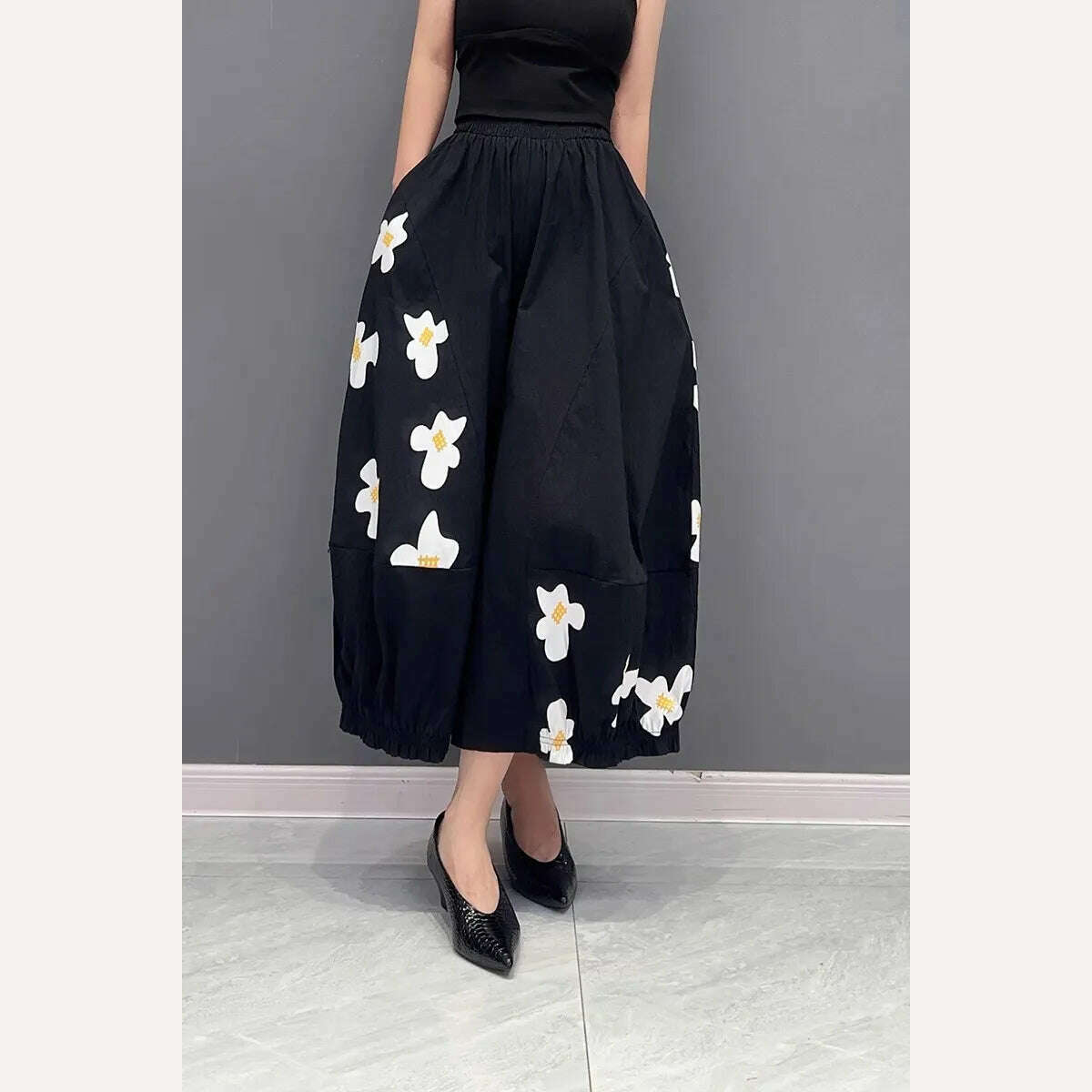 KIMLUD, XITAO Casual Print Ankle-length Pants Appear Thin All-match Women 2023 Summer New Arrival Loose Trend Ankle-length Pants HQQ0828, KIMLUD Womens Clothes