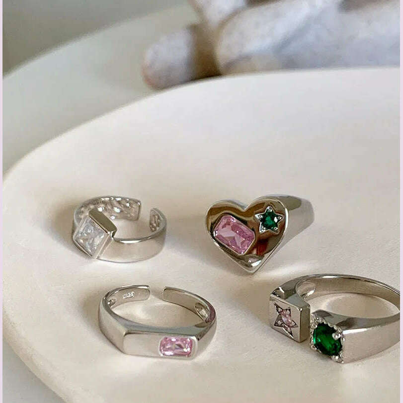 XIYANIKE Vintage Zircon Open Cuff Finger Rings For Women Girl Luxury Fashion New Jewelry Bosom Friend Gift Party кольцо женское - KIMLUD