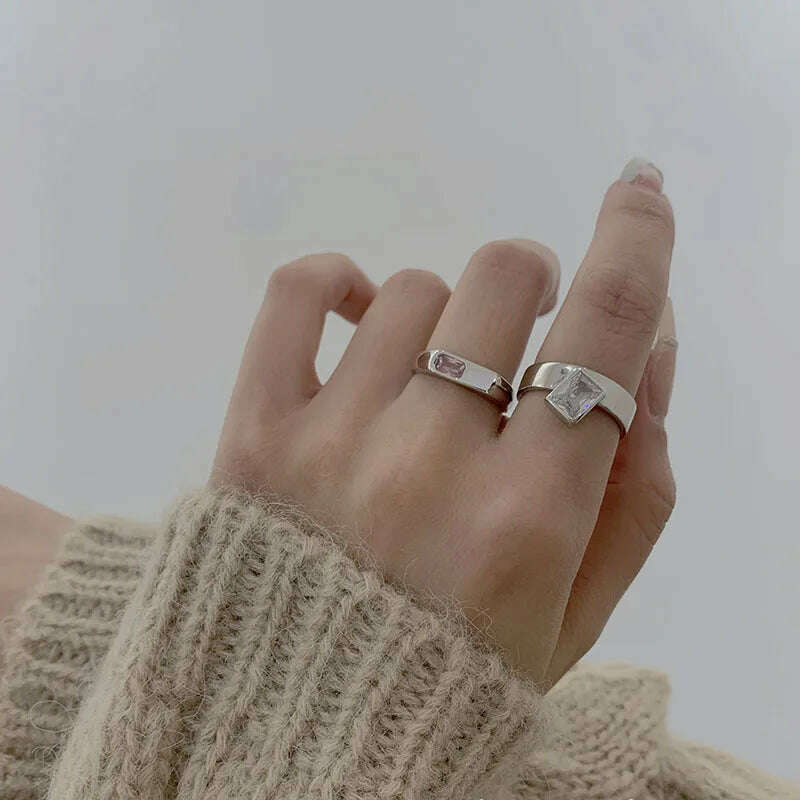 XIYANIKE Vintage Zircon Open Cuff Finger Rings For Women Girl Luxury Fashion New Jewelry Bosom Friend Gift Party кольцо женское - KIMLUD