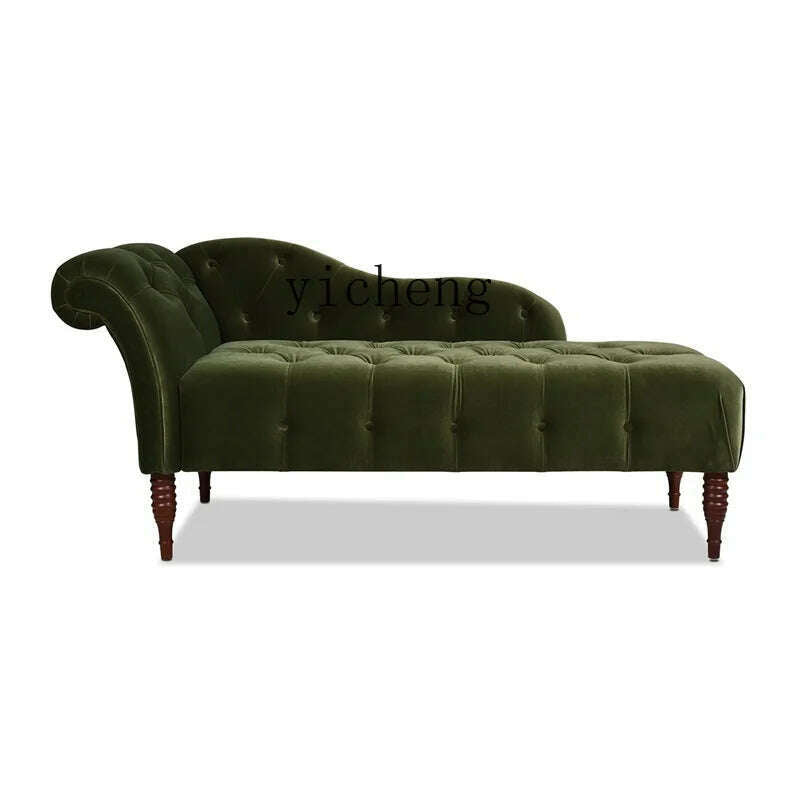 XL American Fabric Chaise Longue Sofa Lazy Recliner Nordic Master Bedroom Taffy Chair - KIMLUD