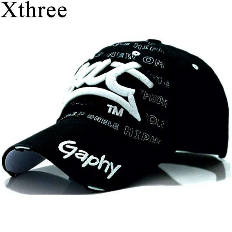 KIMLUD, Xthree Wholesale Snapback Hats Baseball Cap Hats Hip Hop Fitted Cheap Hats for Men Women Gorras Curved Brim Hats Damage Cap, KIMLUD Womens Clothes