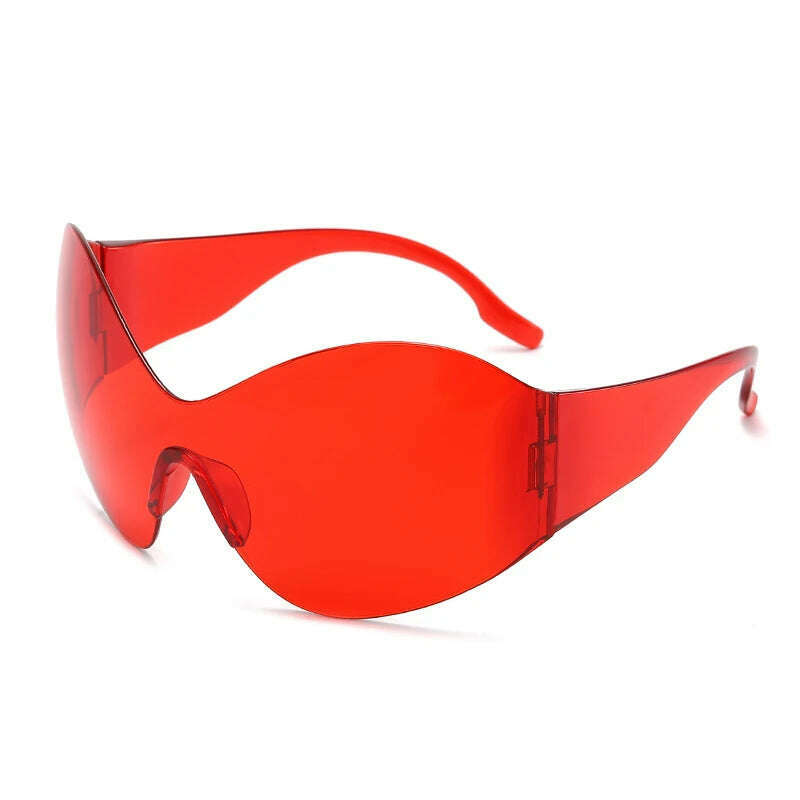 Y2K One Piece Punk Goggle Sunglasses Female Male Luxury Brand Designer Silver Sport Sun Glasses Oversized Eyewear Shades UV400 - KIMLUD