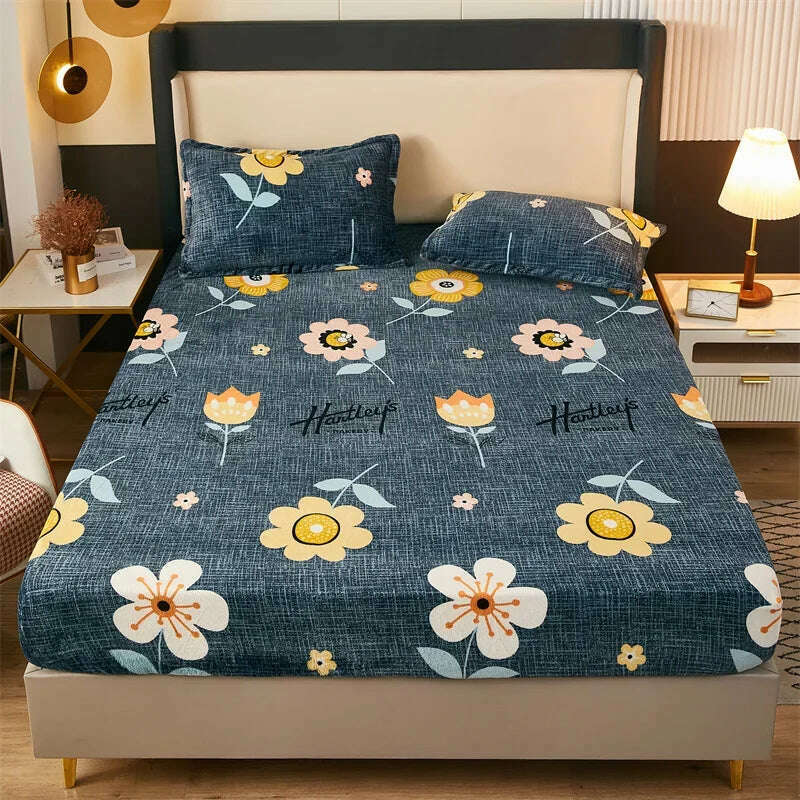 Yaapeet Winter Fitted Sheet Velvet Bedsheets fundas de colchón Skin-friendly Mattress Cover Warm Bed Linen (No Pillowcase) - KIMLUD