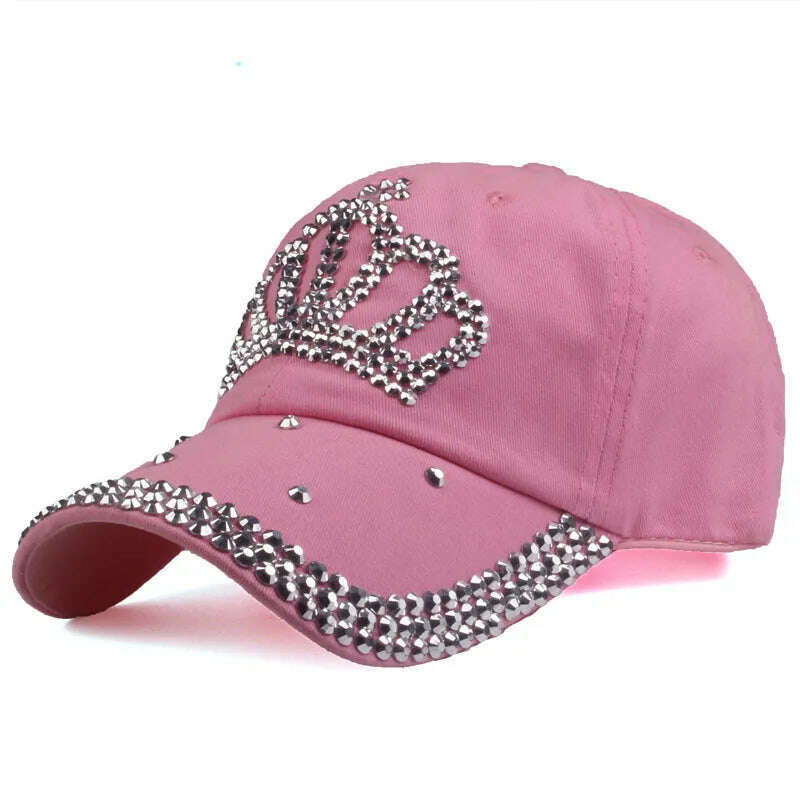 KIMLUD, [YARBUU]Baseball Caps 2022 New Fashion Style Men And Women&#39;s Sun Hat Rhinestone Hat Denim And Cotton Snapback Cap Free Shipping, pink / China / Adjustable|>8Y, KIMLUD APPAREL - Womens Clothes