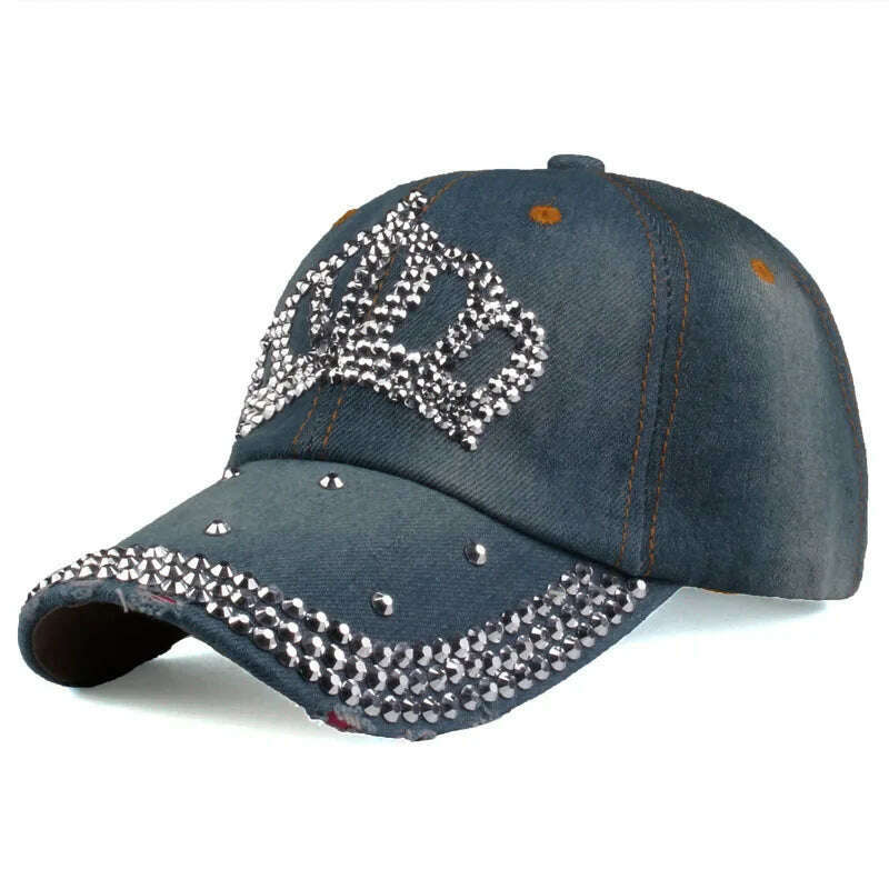 KIMLUD, [YARBUU]Baseball Caps 2022 New Fashion Style Men And Women&#39;s Sun Hat Rhinestone Hat Denim And Cotton Snapback Cap Free Shipping, colour 4 / China / Adjustable|>8Y, KIMLUD APPAREL - Womens Clothes